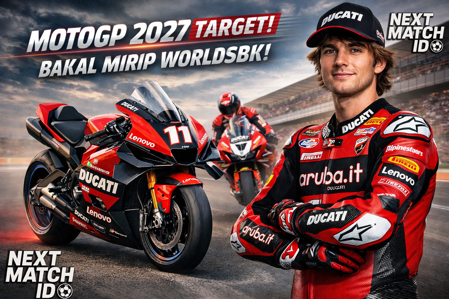 Pembalap Aruba.it Racing Ducati WorldSBK, Nicolo Bulega, menyimpan ambisi besar untuk melangkah ke MotoGP pada musim 2027 bersama salah satu tim Ducati. Ia menilai tahun tersebut sebagai momen paling ideal untuk naik kelas ke ajang balap motor paling bergengsi di dunia. MotoGP sendiri akan memasuki era baru pada 2027 dengan perubahan regulasi besar. Kapasitas mesin akan diturunkan dari 1000cc menjadi 850cc, sementara pemasok ban tunggal akan beralih dari Michelin ke Pirelli. Perubahan ini menjadi alasan Ducati merekrut Bulega sebagai test rider MotoGP. Runner-up WorldSBK dua kali itu akan bertugas menguji motor 850cc Ducati sepanjang musim 2026, sekaligus membantu pengembangan motor jelang era baru MotoGP. Kembangkan Desmosedici dan Panigale Sekaligus Dalam wawancaranya dengan Motosprint pada Jumat (19/12/2025), Bulega mengakui bahwa perannya musim depan akan sangat menantang. Selain fokus sebagai penguji motor MotoGP, ia juga harus memantau performa Ducati Panigale V4 R terbaru yang akan digunakannya secara penuh di WorldSBK 2026. “Tahun depan saya akan menjadi penguji motor 850cc di MotoGP, dan saya akan tahu apakah saya menyukainya atau tidak. Saya pasti akan sangat sibuk. Panigale terbaru juga membutuhkan banyak usaha dari saya dan Ducati,” ujar Bulega. Yakin MotoGP 2027 Bakal Mirip WorldSBK Ducati menilai pengalaman panjang Bulega menggunakan ban Pirelli di WorldSBK akan menjadi aset berharga saat MotoGP beralih ke pemasok ban yang sama. Faktor inilah yang membuat pembalap yang akrab disapa ‘Bubi’ semakin yakin dengan rencananya pindah ke MotoGP. “Pada 2027, saya ingin pindah ke MotoGP, terutama karena perubahan regulasi dan penggunaan ban Pirelli yang sudah biasa saya gunakan di Superbike. Akan ada banyak hal yang terasa lebih mirip WorldSBK,” pungkasnya.