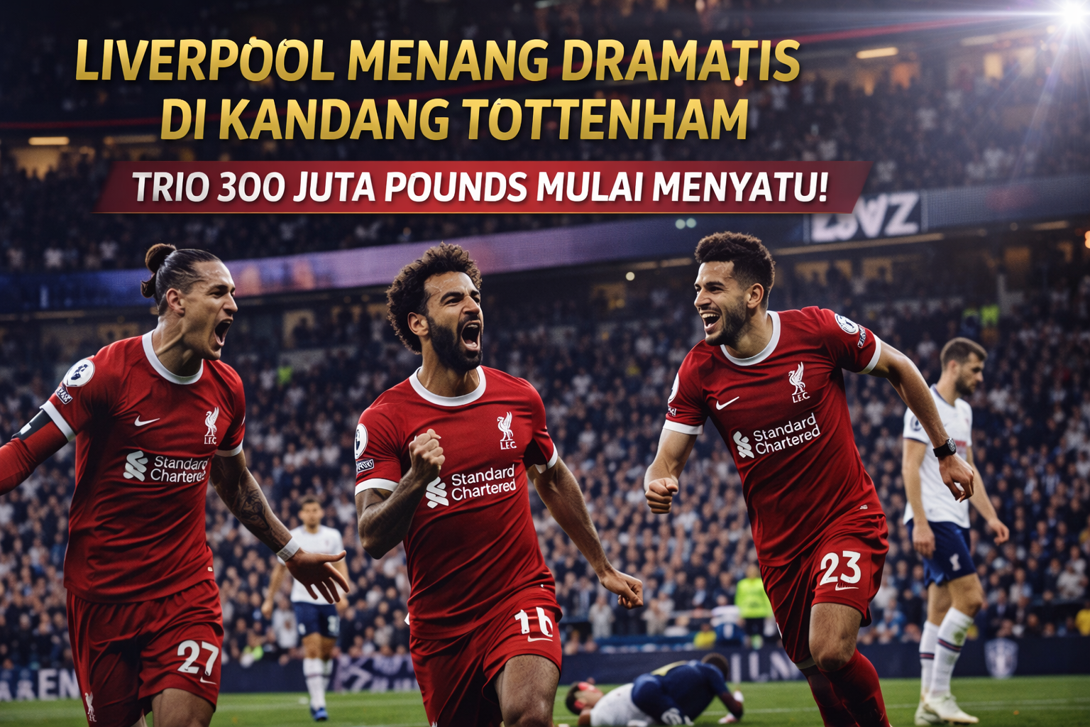 Kilatan masa depan Liverpool muncul dan hilang dalam hitungan detik di London Utara. Trio rekrutan anyar bernilai sekitar 300 juta pounds memecah pertahanan Tottenham, sebelum cedera Alexander Isak meredam euforia yang baru menyala. Liverpool akhirnya menang dalam laga yang kacau dan penuh kartu merah. Namun kemenangan itu datang dengan harga mahal: Isak kembali bermasalah dengan kebugaran. Di sisi lain, Tottenham menutup malam dengan sembilan pemain setelah dua kartu merah, sekaligus menelan kekalahan kandang ke-11 mereka di liga sepanjang 2025. Kilatan Trio Mewah Liverpool yang Terhenti Segalanya dimulai dari kesalahan fatal lini belakang Tottenham. Umpan ceroboh Cristian Romero dimanfaatkan Liverpool dalam tempo kilat, tak sampai enam detik. Hugo Ekitike mengirim bola ke Florian Wirtz, yang menemukan ruang sempurna. Hanya dengan satu sentuhan, Wirtz membaca pergerakan Alexander Isak. Umpan terobosan dilepas dan Isak menuntaskannya dengan sepakan pertama yang klinis. Inilah gambaran yang diharapkan Liverpool saat memecahkan rekor transfer klub untuk mendatangkan Isak dari Newcastle senilai 125 juta pounds. Sayangnya, momen gemilang itu tertutup secepat terbuka. Saat mencoba memblok, Micky van de Ven menabrak Isak. Wajah sang penyerang menunjukkan kekhawatiran instan, dan perayaan gol Liverpool pun terpotong. Isak sempat melanjutkan laga, tetapi akhirnya tertatih keluar 10 menit kemudian karena cedera pergelangan kaki. Ekitike Menjawab, Frank Menggugat Liverpool tetap menggandakan keunggulan melalui Ekitike. Sundulan kerasnya menjadi gol kedua, meski memicu protes keras dari kubu tuan rumah. Romero menerima kartu kuning pertama setelah memprotes keputusan wasit. Ekitike menegaskan posisinya. “Ini bagian dari permainan. Dia bek, saya penyerang. Saya menilai umpan silang itu lebih baik daripada dia,” katanya. Namun, pelatih Tottenham Thomas Frank tidak sependapat. Ia menilai dorongan Ekitike terhadap Romero sebagai kesalahan besar wasit. “Saya pikir ada dua tangan jelas tersembunyi di punggung. Saya tidak mengerti keputusannya,” ujar Frank. Gol ini menjadi gol kelima Ekitike dalam tiga laga Premier League terakhir, sekaligus penentu kemenangan Liverpool. Kartu Merah, Amarah, dan Tottenham yang Kehilangan Arah Tottenham sebenarnya tampil menjanjikan sebelum segalanya berubah. Mereka kehilangan Xavi Simons di babak pertama setelah tekel dengan studs terangkat mengenai betis Virgil van Dijk. Di stadion, tekel itu tampak tak terlalu keras. Namun tayangan ulang membuat kartu merah terasa tak terelakkan. Wasit John Brooks memastikannya setelah melihat monitor pinggir lapangan, keputusan yang disambut kemarahan suporter tuan rumah. Keadaan memburuk ketika Romero mendapat kartu merah kedua setelah menendang Ibrahima Konate, membuat Spurs harus bermain dengan sembilan pemain. Slot: Progres Ada, Kontrol Masih Kurang Meski unggul jumlah pemain, Liverpool gagal menutup laga dengan tenang. Richarlison sempat memperkecil ketertinggalan, memicu tekanan akhir dari Spurs. Bahkan dengan sembilan pemain, Tottenham masih memaksa Alisson melakukan penyelamatan krusial untuk menggagalkan peluang Pedro Porro. Pelatih Liverpool, Arne Slot, mengakui timnya belum sempurna. “Rasanya seperti kami yang bermain dengan sembilan pemain. Serangan demi serangan datang,” kata Slot. Slot juga menyoroti pemborosan penguasaan bola dan kegagalan memanfaatkan keunggulan numerik. Namun, ia melihat tanda-tanda progres, termasuk assist Premier League perdana Wirtz. “Ini belum sempurna, tetapi tim terus membaik,” tutupnya.