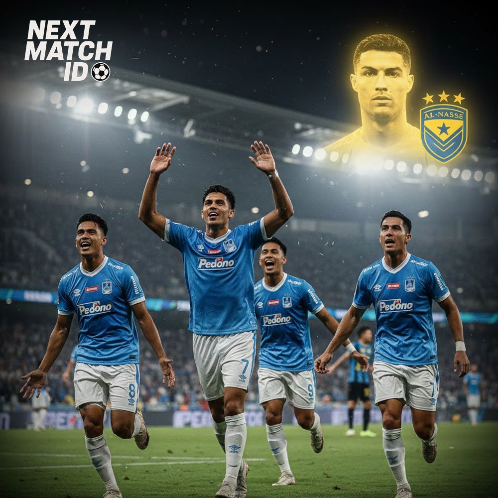 penyerang Persib Bandung merayakan gol dengan jersey biru