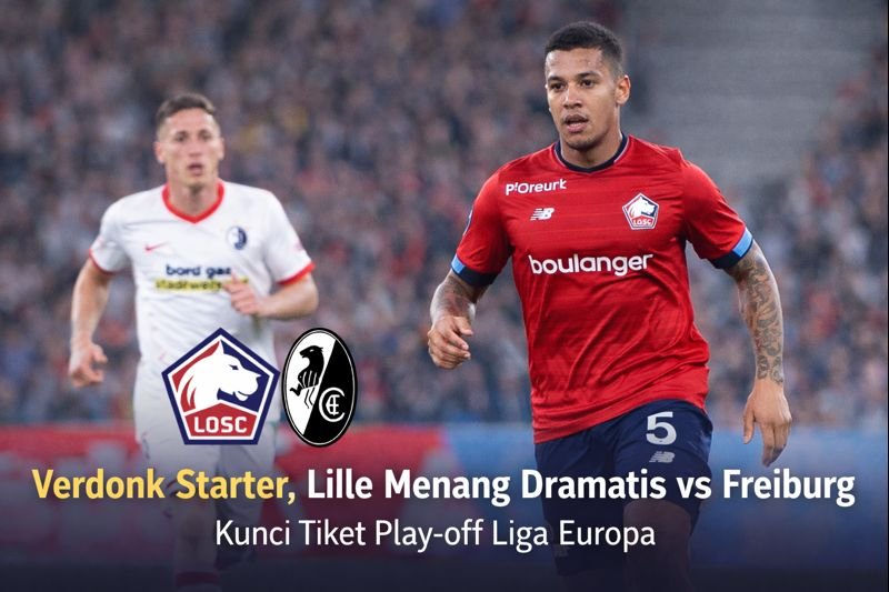 Calvin Verdonk kembali dipercaya tampil sebagai starter saat Lille menundukkan Freiburg dalam laga krusial Liga Europa. Pertandingan ini menjadi titik penentuan bagi Les Dogues untuk menjaga asa melangkah lebih jauh di kompetisi Eropa. Bek andalan Timnas Indonesia tersebut langsung turun sejak menit pertama. Verdonk mengisi pos bek kiri dalam skema 4-4-2 racikan Bruno Genesio, sebuah peran penting di laga dengan tensi tinggi seperti ini. Kemenangan tipis 1-0 akhirnya memastikan Lille mengamankan tiket ke babak play-off Liga Europa. Gol tunggal Olivier Giroud di masa injury time menjadi pemecah kebuntuan sekaligus penentu nasib tuan rumah. Bermain di hadapan publik sendiri di Stade Pierre Mauroy, Jumat (30/1/2026), Lille tampil dominan sejak awal. Namun, rapatnya pertahanan Freiburg membuat tuan rumah harus bersabar sepanjang laga. Performa Solid Verdonk Calvin Verdonk menunjukkan kualitasnya sebagai bek yang disiplin dan tenang. Ia tampil selama 82 menit sebelum digantikan oleh Romain Perraud. Catatan statistik mencerminkan kontribusi positifnya di lini belakang. Verdonk sukses melakukan satu tekel bersih dan satu intersep krusial untuk meredam serangan Freiburg. Pemain berkaki kiri ini juga tampil kuat dalam duel fisik. Ia memenangi dua duel penting dan tak ragu beradu badan demi menjaga area pertahanannya tetap aman. Tak hanya fokus bertahan, Verdonk aktif membantu serangan. Satu umpan kunci yang ia lepaskan sempat merepotkan barisan belakang Freiburg dan membuka peluang bagi Lille. Babak pertama berakhir tanpa gol meski Lille lebih dominan dalam penguasaan bola. Masalah utama Les Dogues adalah ketajaman di sepertiga akhir lapangan. Situasi berubah drastis di pertengahan babak kedua. Freiburg harus bermain dengan sepuluh orang sejak menit ke-74 setelah Maximilian Eggestein diganjar kartu merah langsung. Gelandang Freiburg itu melakukan pelanggaran keras terhadap Matias Fernandez-Pardo, memaksa wasit mengusirnya dari lapangan. Keunggulan jumlah pemain dimanfaatkan Lille untuk terus menggempur pertahanan lawan. Giroud Jadi Pahlawan Momen penentuan akhirnya hadir di masa injury time. Akselerasi Matias Fernandez-Pardo di kotak penalti dijegal oleh Cyriaque Irie, dan wasit tanpa ragu menunjuk titik putih. Olivier Giroud maju sebagai eksekutor pada menit ke-90+2. Dengan ketenangan khas striker berpengalaman, Giroud melepaskan tembakan keras ke pojok kiri atas yang tak mampu dihalau kiper Freiburg. Gol tersebut memicu ledakan kegembiraan di Stade Pierre Mauroy. Lille pun mengakhiri laga dengan kemenangan dramatis yang sangat berarti. Nasib Kedua Tim Hasil ini menempatkan Lille di posisi ke-18 klasemen akhir fase liga Liga Europa. Mereka mengoleksi 12 poin dari delapan pertandingan dan harus melanjutkan perjuangan melalui babak play-off. Les Dogues berpeluang menghadapi Celta Vigo atau Red Star Belgrade untuk memperebutkan tiket ke 16 besar. Di sisi lain, Freiburg tetap lolos otomatis ke babak 16 besar meski menelan kekalahan. Wakil Jerman tersebut finis di peringkat ketujuh klasemen akhir Liga Europa.